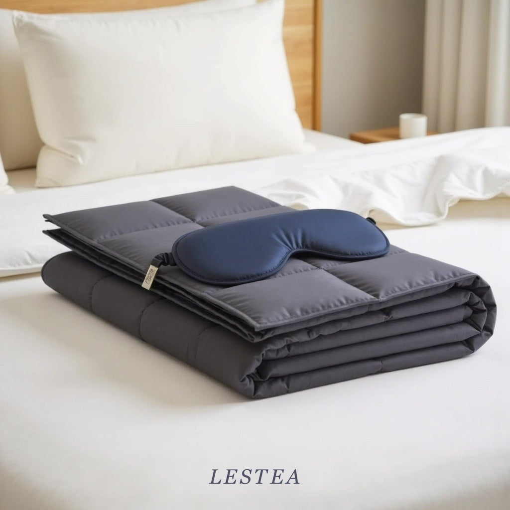 Lestea masque de sommeil en soie - avec couverture lestée